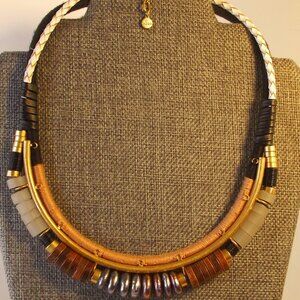 Stella & Dot Alay Necklace Collar Statement necklace Iridescent Pearl Beads